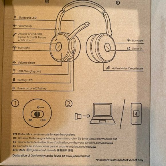 Jabra Evolve 75 Wireless Headset - Picture 1 of 4